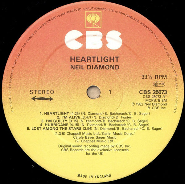 Neil Diamond : Heartlight (LP, Album)