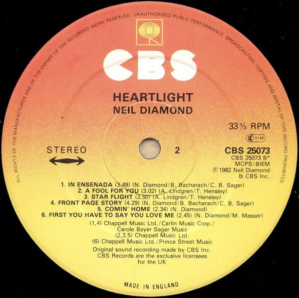 Neil Diamond : Heartlight (LP, Album)