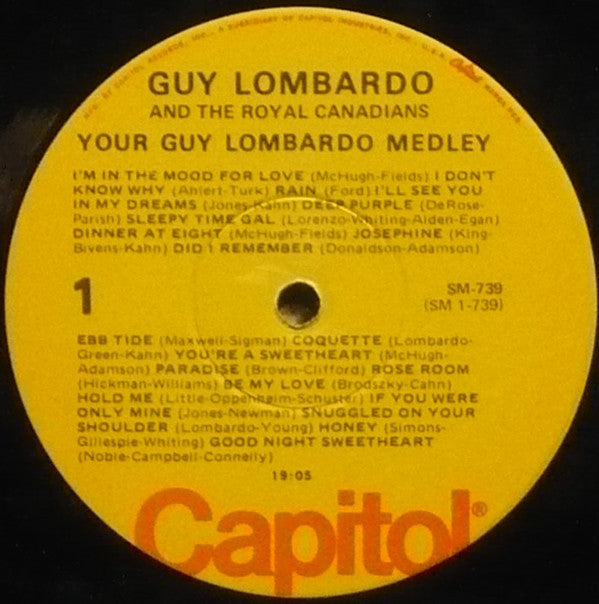 Guy Lombardo And His Royal Canadians : Your Guy Lombardo Medley (LP, RE)