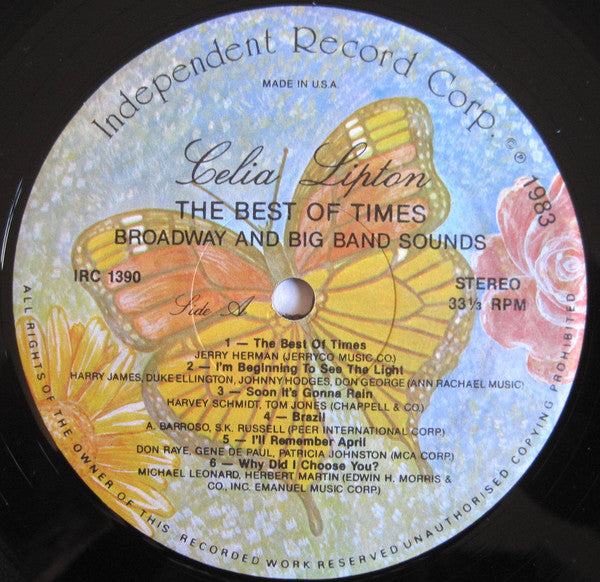 Celia Lipton : The Best Of Times / Broadway & Big Band Sounds (LP)
