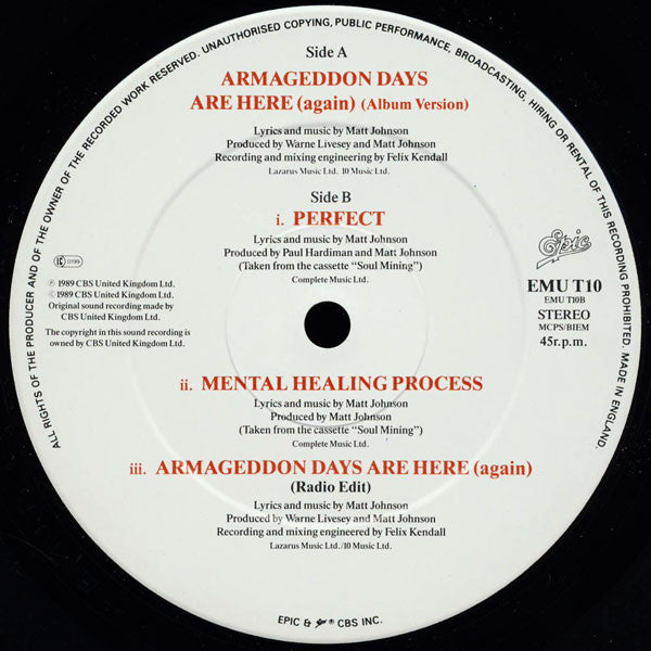 The The : Armageddon Days Are Here (Again) (12", Single)