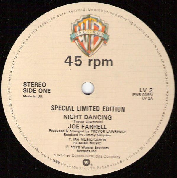 Joe Farrell : Night Dancing (12", Single, Ltd, S/Edition)