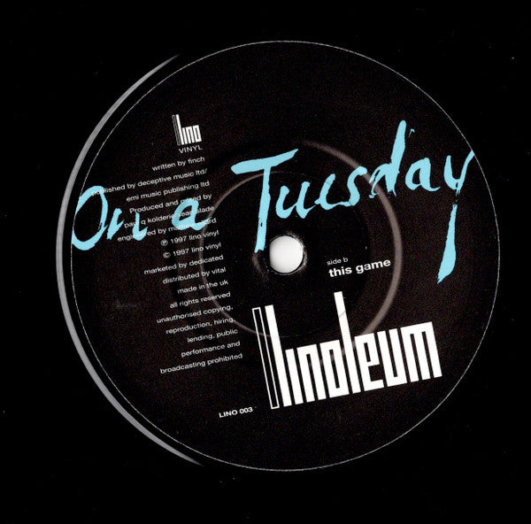 Linoleum : On A Tuesday (7", Single, Ltd)
