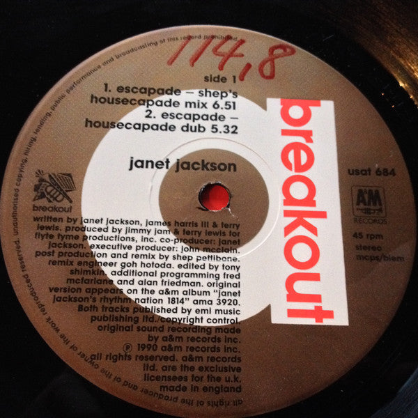 Janet Jackson : Escapade (12")