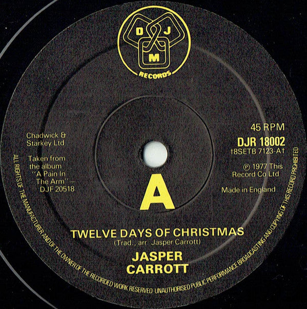 Jasper Carrott : Twelve Days Of Christmas (12", Single, Str)