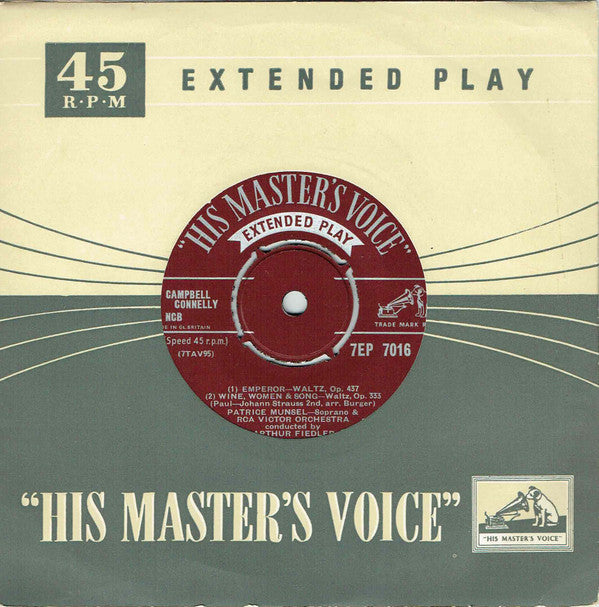 Patrice Munsel - Soprano  & RCA Victor Symphony Orchestra  Conducted By  Arthur Fiedler : Emperor / Gypsy Baron (7", EP)
