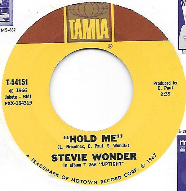 Stevie Wonder : I Was Made To Love Her / Hold Me (7", Single, Mon)