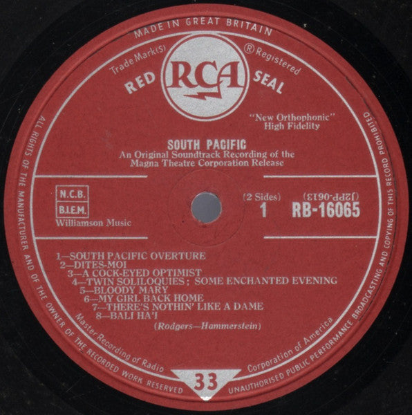 Rodgers & Hammerstein : South Pacific (LP, Mono)