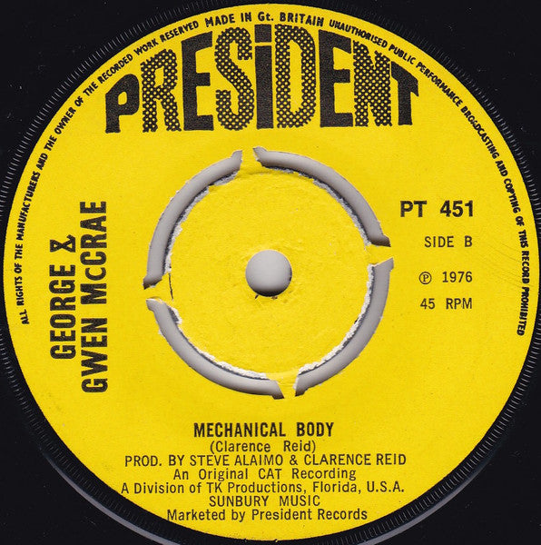 George McCrae & Gwen McCrae : Let's Dance, Dance, Dance (7", Single, Pus)