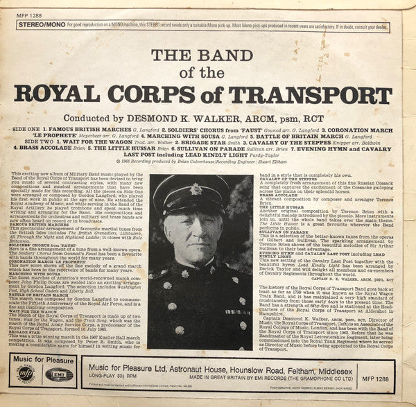 The Band Of The Royal Corps Of Transport : The Band Of The Royal Corps Of Transport (LP, Album)
