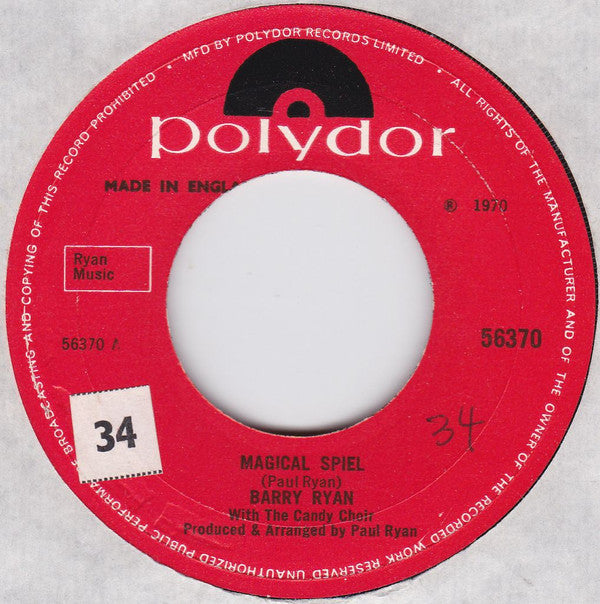 Barry Ryan : Magical Spiel (7", Single, Jukebox)