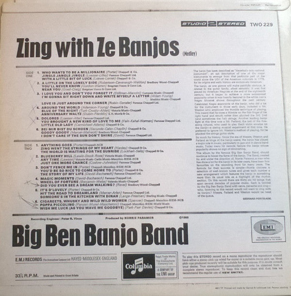 The Big Ben Banjo Band : Zing With Ze Banjos (LP)