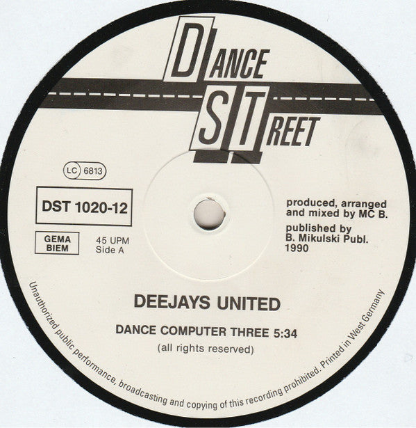 Deejays United : Dance Computer Three (12")