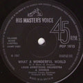 Louis Armstrong Orchestra & Chorus / Louis Armstrong And His All-Stars : What A Wonderful World / Cabaret (7", Single, RP, Sol)