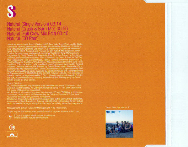 S Club 7 : Natural (CD, Single, Enh, CD1)