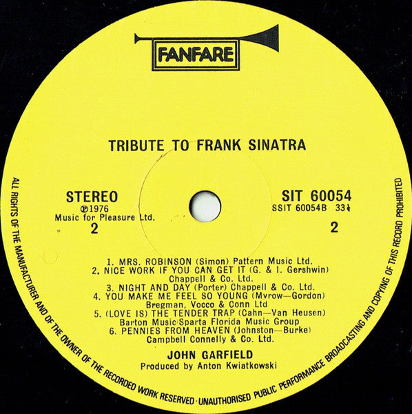John Garfield (3) : Tribute To Frank Sinatra (LP)