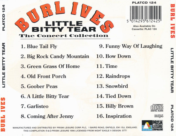 Burl Ives : Little Bitty Tear - The Concert Collection (CD, Album, RE)
