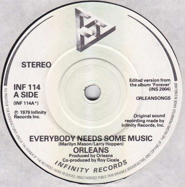 Orleans : Everybody Needs Some Music (7", Single)