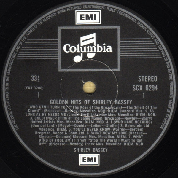 Shirley Bassey : Golden Hits Of Shirley Bassey (LP, Comp)