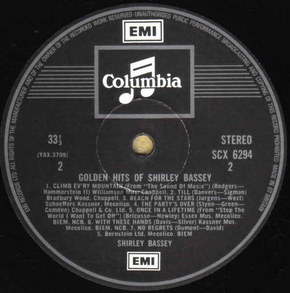 Shirley Bassey : Golden Hits Of Shirley Bassey (LP, Comp)