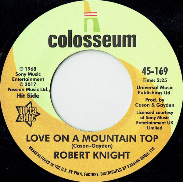 Robert Knight : Love On A Mountain Top / Everlasting Love (7", Single, RE)