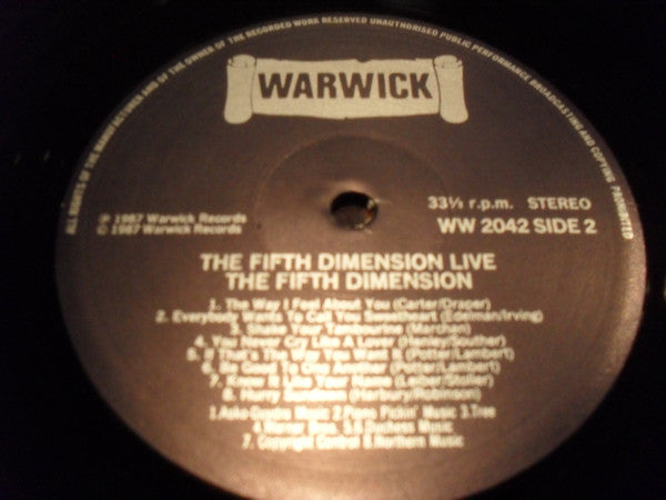 The Fifth Dimension : The Fifth Dimension Live (LP, Album)