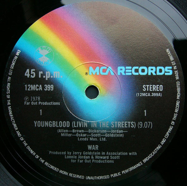 War : Youngblood (Livin' In The Streets) (12", Single, Ltd)