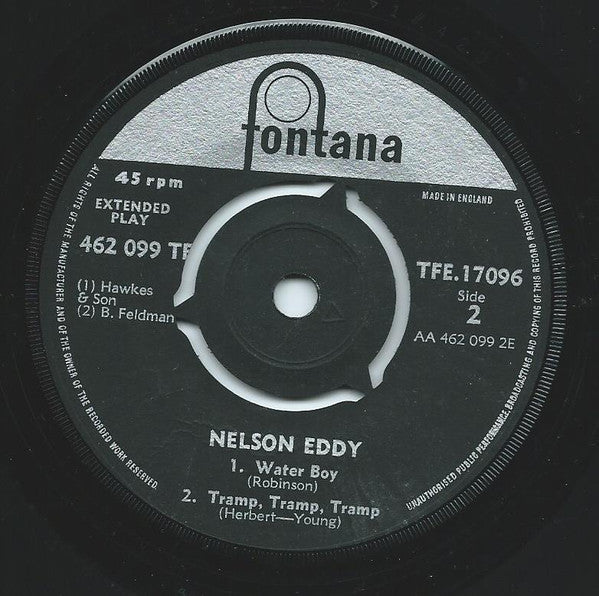 Nelson Eddy : Without A Song / The Laughing Song / Water Boy / Tramp, Tramp, Tramp (7", EP, Mono)