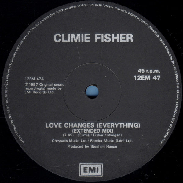 Climie Fisher : Love Changes (Everything) (12", Single, Bla)