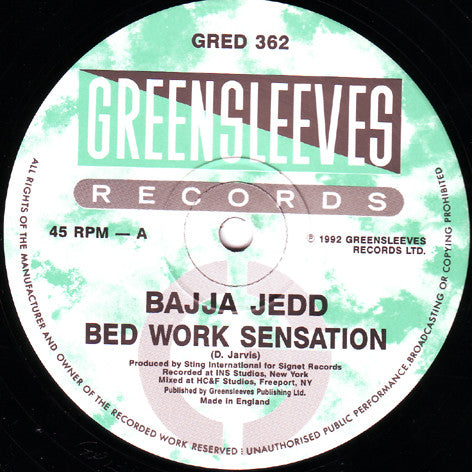 Bajja Jedd : Bed Work Sensation / Big Bills (12")