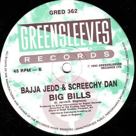 Bajja Jedd : Bed Work Sensation / Big Bills (12")
