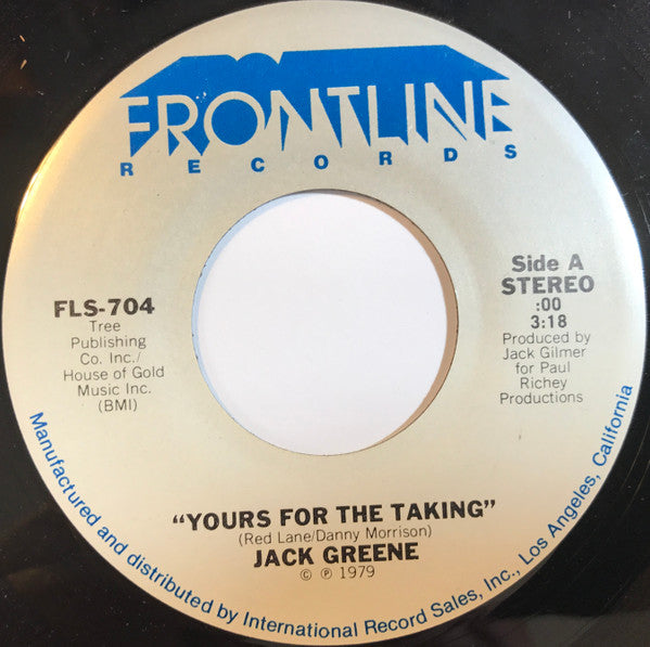 Jack Greene : Yours For The Taking (7", Single)