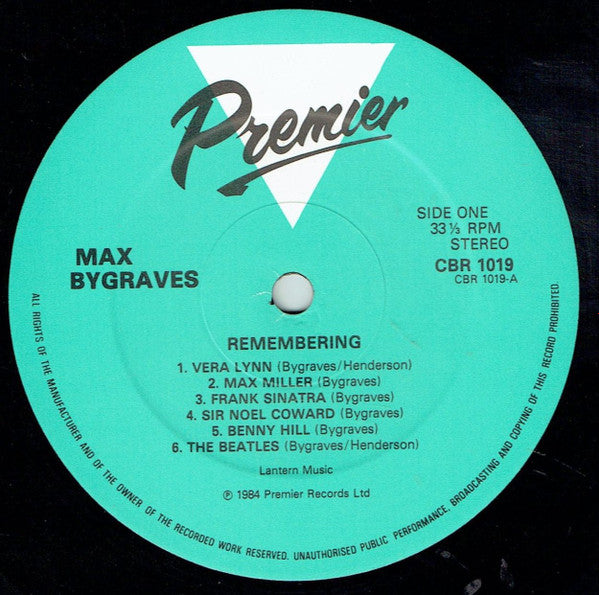 Max Bygraves : Remembering (LP)