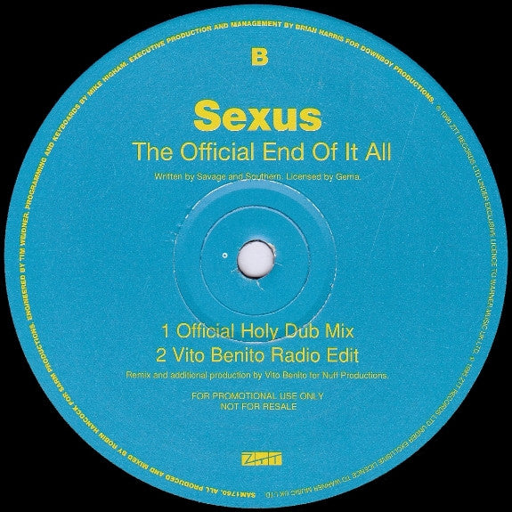 Sexus : The Official End Of It All (Mixes By Vito Benito) (12", Promo)