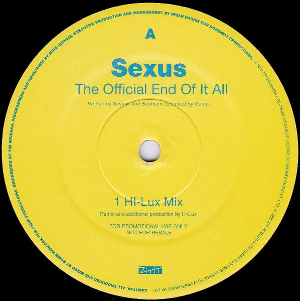 Sexus : The Official End Of It All (Hi-Lux Mixes) (12", Promo)
