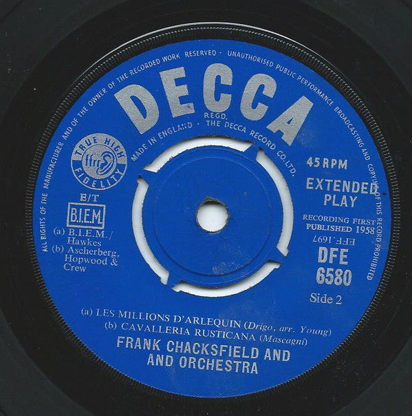 Frank Chacksfield & His Orchestra : Immortal Serenades (7", EP, Mono)