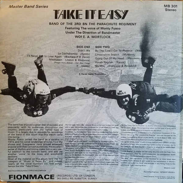 The Band Of The 3rd BN The Parachute Regiment : Take It Easy (LP, Album)