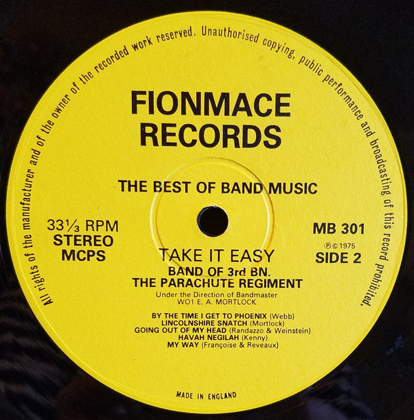 The Band Of The 3rd BN The Parachute Regiment : Take It Easy (LP, Album)