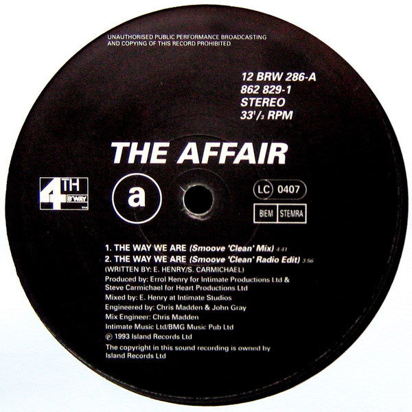The Affair (3) : The Way We Are (12")
