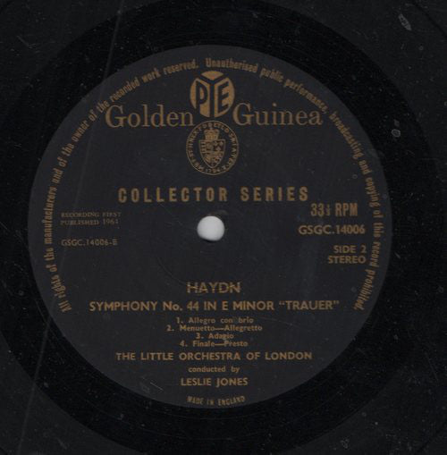 Joseph Haydn  -  The Little Orchestra Of London  Conducted By Leslie Jones : Haydn Symphonies No.49 No.44 (LP, Album)