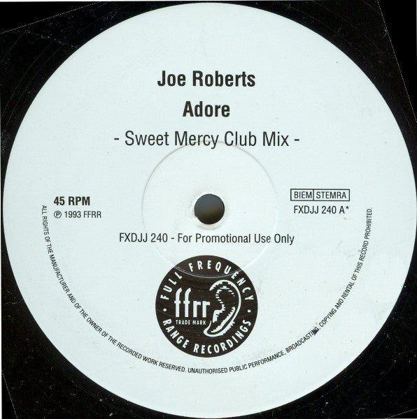 Joe Roberts : Adore (12", Promo)
