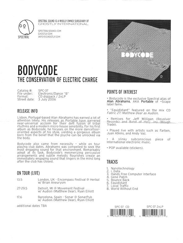Bodycode : The Conservation Of Electric Charge (CD, Album, Promo)