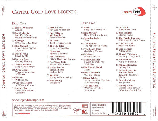 Various : Capital Gold Love Legends  (2xCD, Comp)