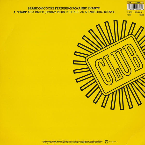 Brandon Cooke Featuring Roxanne Shanté : Sharp As A Knife (Remix) (12")
