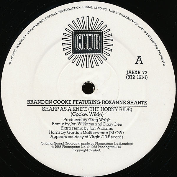 Brandon Cooke Featuring Roxanne Shanté : Sharp As A Knife (Remix) (12")