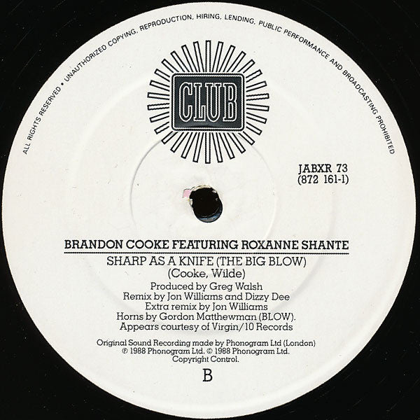 Brandon Cooke Featuring Roxanne Shanté : Sharp As A Knife (Remix) (12")