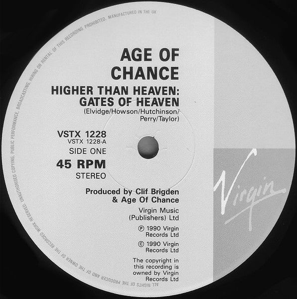 Age Of Chance : Higher Than Heaven: Remix (12", Single)