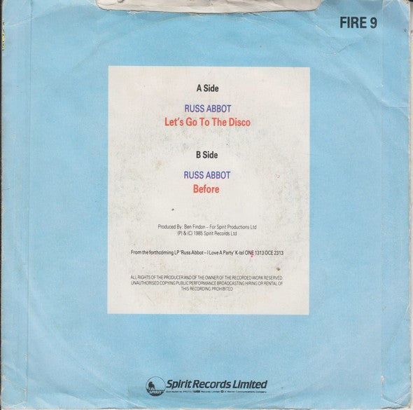 Russ Abbot : Let's Go To The Disco (7", Single)