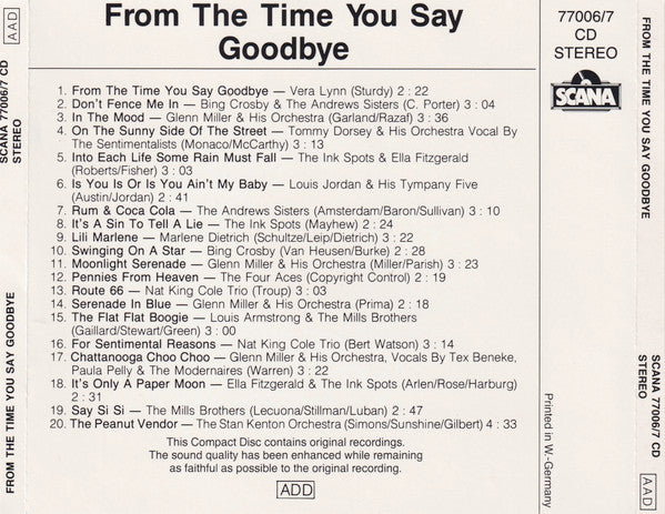 Various : From The Time You Said Goodbye, Hits Of The Fourties (CD, Comp)