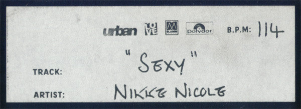Nikke Nicole Featuring Rockhouse : Sexy (12", Promo)